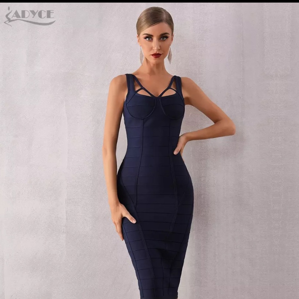 Dark blue bandage dress